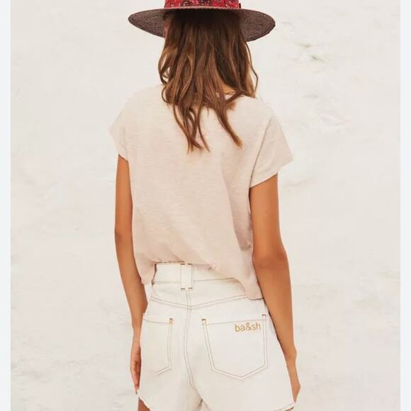 Ba&sh David Denim Shorts in Ecru size 2 - Picture 2 of 15